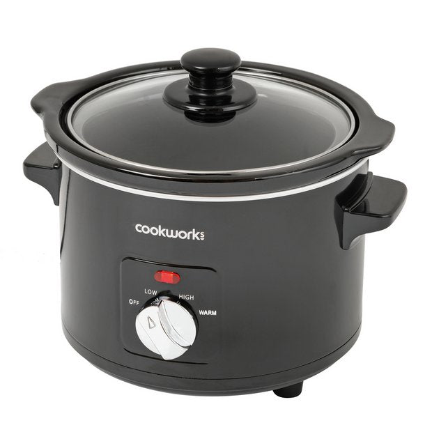Cookworks 1.5L compact slow cooker black, imported from the UK