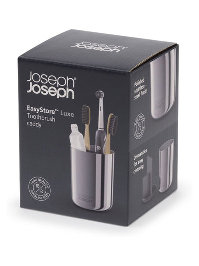 Joseph Joseph EasyStore Luxe Edelstahl Zahnbürstenhalter 11,5 cm