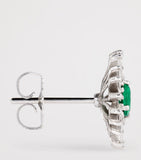 Suzanne Kalan Flower earrings diamonds emeralds 2cm, imported from the UK