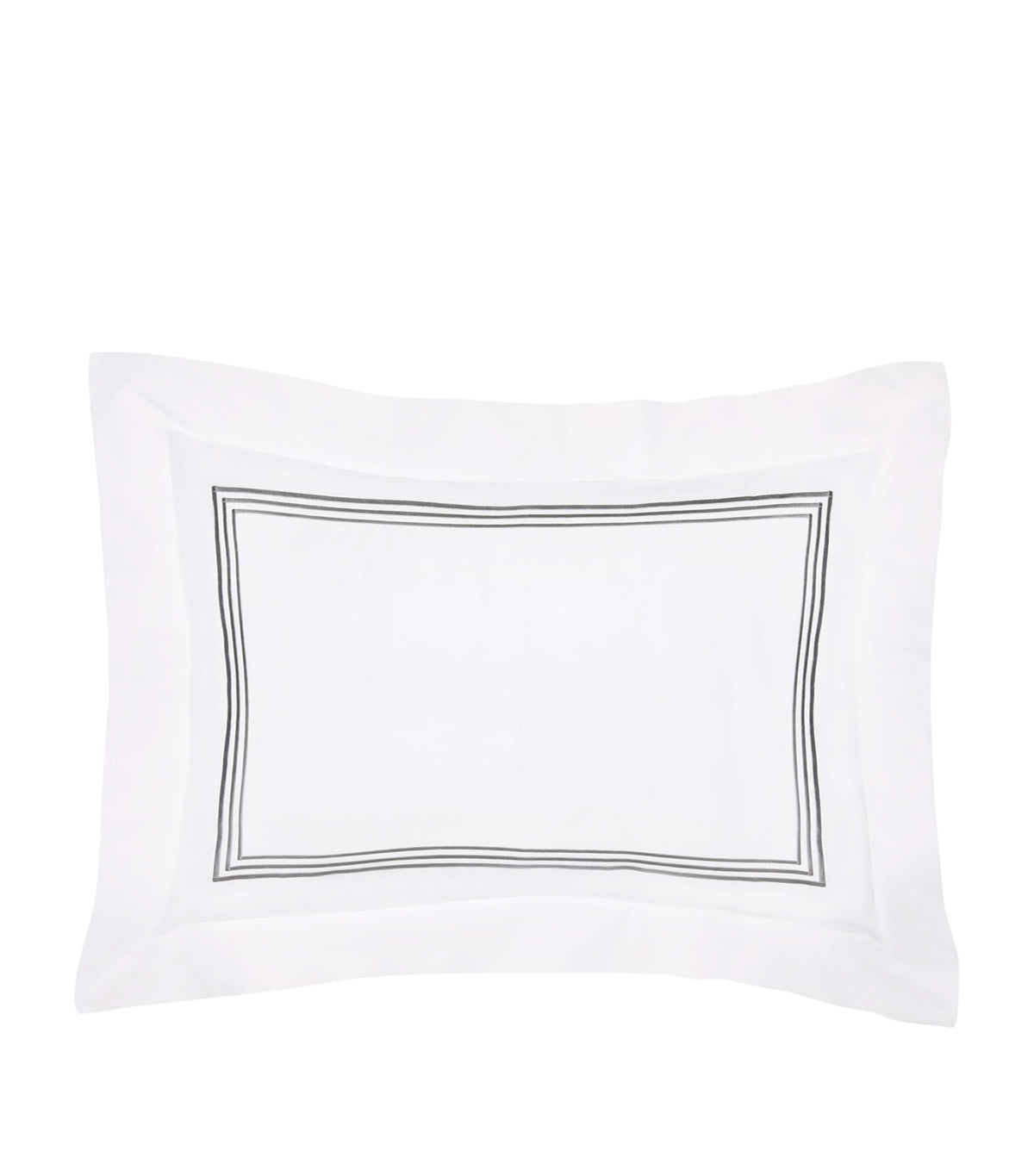 Pratesi Egyptian cotton pillowcase with triple embroidered stripe 50cm x 90cm, imported from the UK