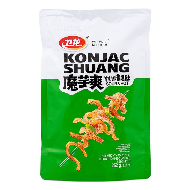 Weilong konjac strips sour and hot 14-pack - British product