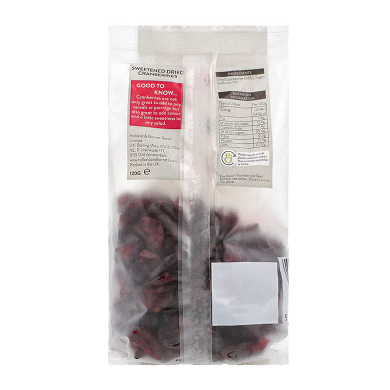 Holland & Barrett dried cranberries 120g, UK version