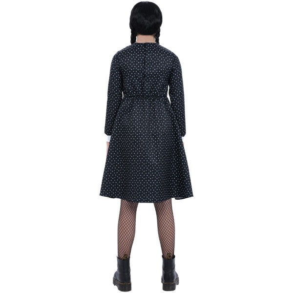 Smiffys kids gothic school girl costume with spotted dress, imported from the UK