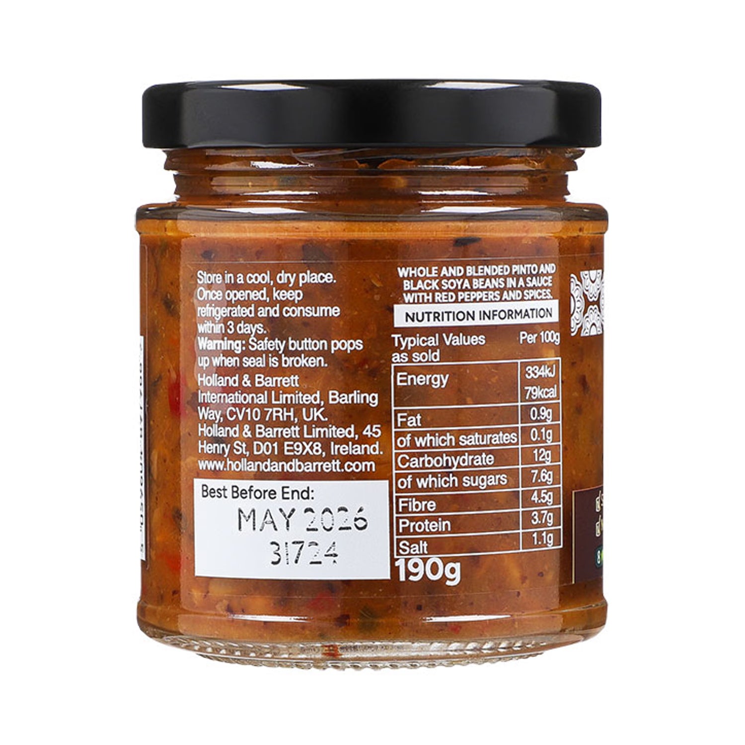 Holland & Barrett Black Bean Stir Fry Sauce 190g, UK version