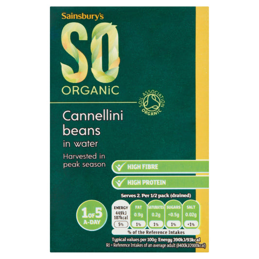 Sainsbury's Cannellini Beans Carton, SO Organic 380g (230g*) GOODS Sainsburys   