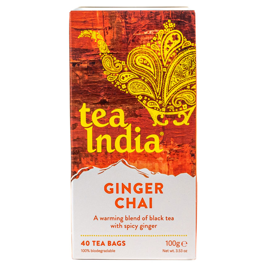 Tea India 40 Tea Bags Ginger Chai 100g