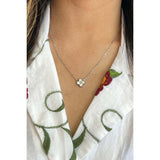 SVNX mini clover necklace silver white 40+5cm, imported from the UK