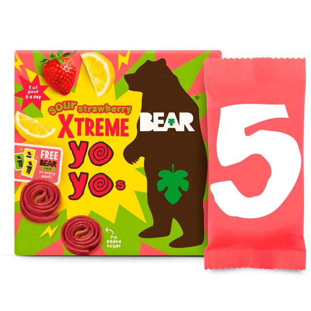 Bear Yoyos Super Sour Strawberry & Apple Multipack   5 x 20g