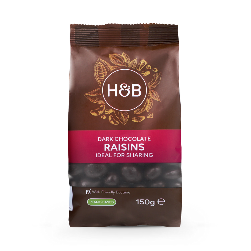 Holland & Barrett dark chocolate raisins 150g, UK version