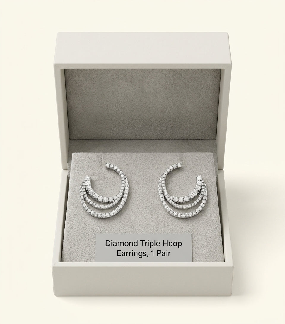 Cartier Etincelle diamond hoop earrings in white gold - British product