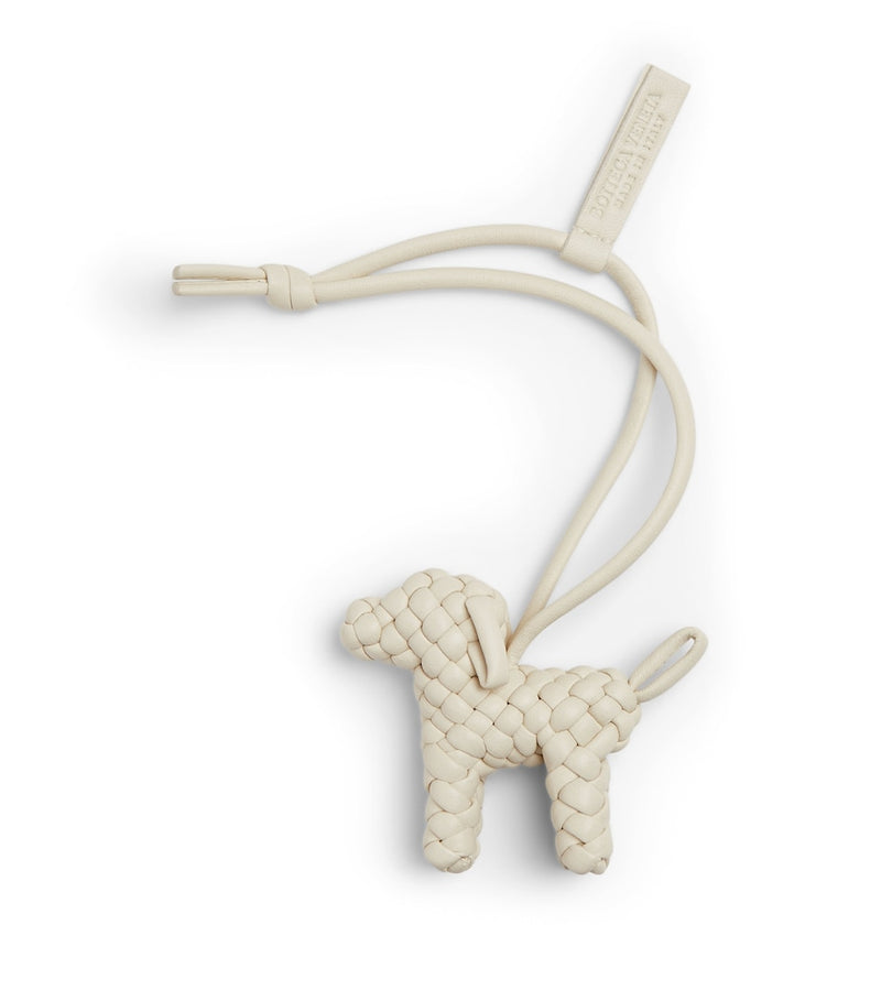 Bottega Veneta lambskin woven dog charm 7x7.5cm, imported from the UK