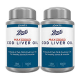 Boots Max Strength Cod Liver Oil 1000mg Bundle: 2 x 180 Capsules (1 year supply) General Health & Remedies Boots   