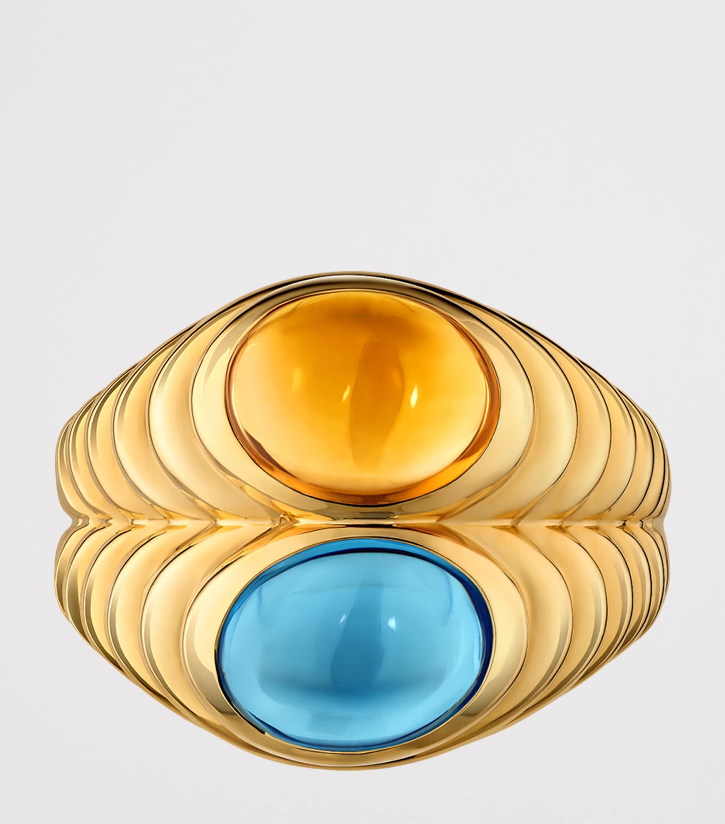 Bvlgari yellow gold topaz quartz ring - (British brand)