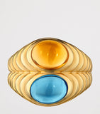 Bvlgari yellow gold topaz quartz ring - (British brand)