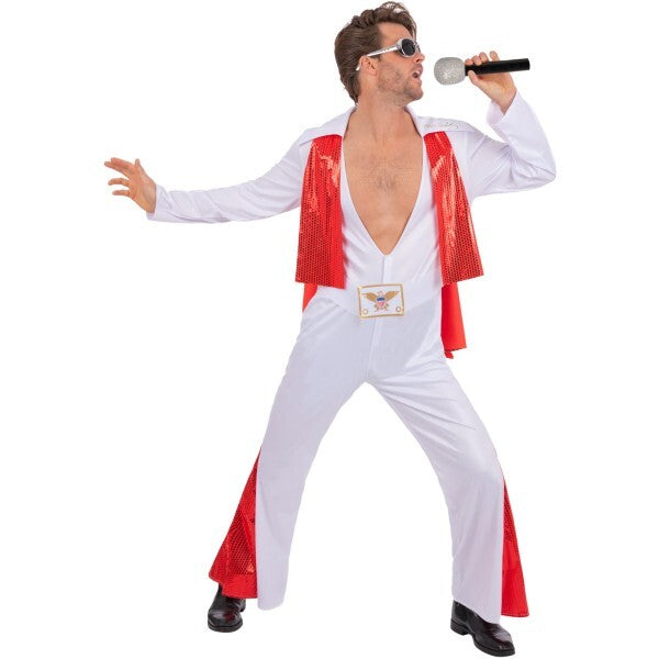 Smiffys Elvis White Jumpsuit with Cape - British product