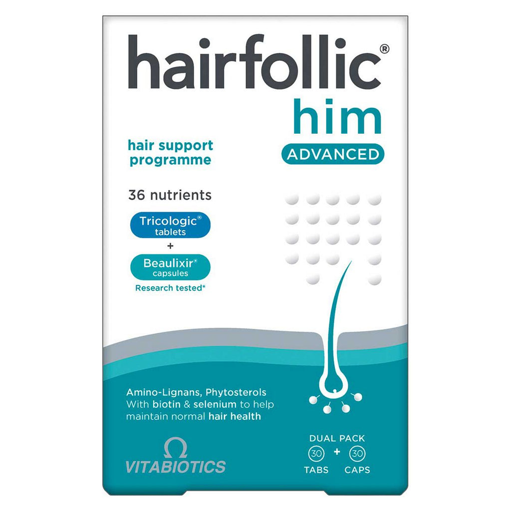 Vitabiotics Hairfollic Him Advanced - 30 Tablets + 30 Capsules