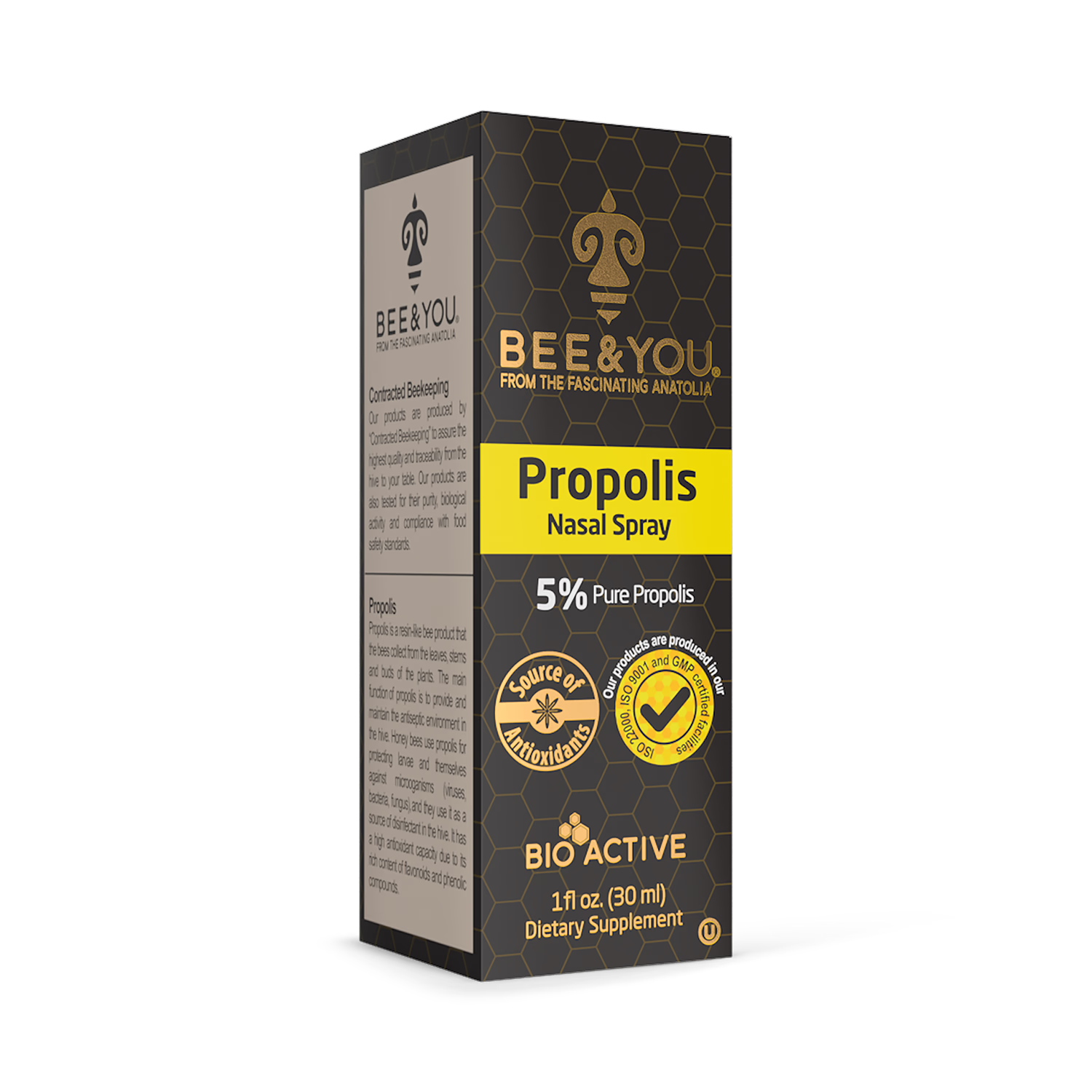 BEE&YOU Propolis Raw Honey Nasal Spray 30ml, imported from the UK