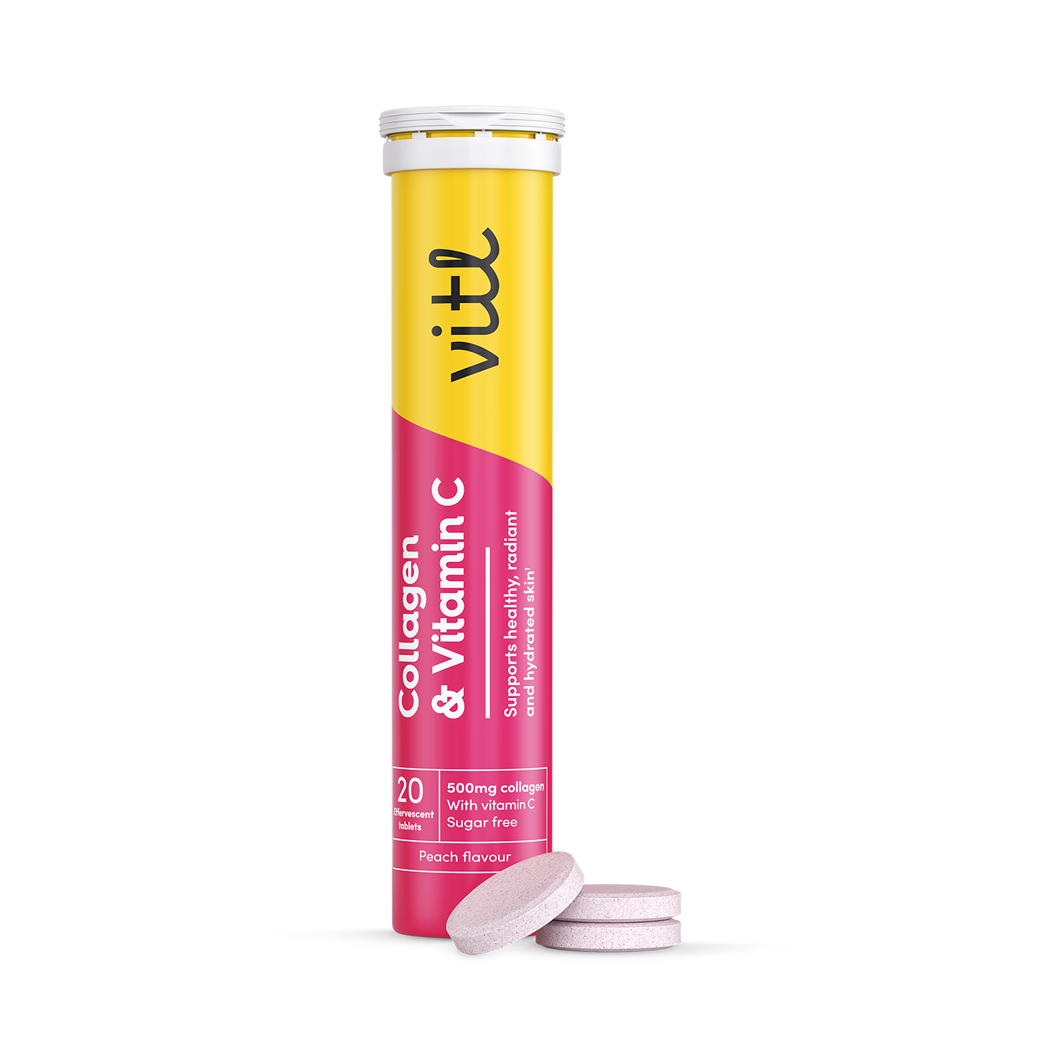 Vitl Collagen & Vitamin C effervescent tablets 20 tablets, UK version