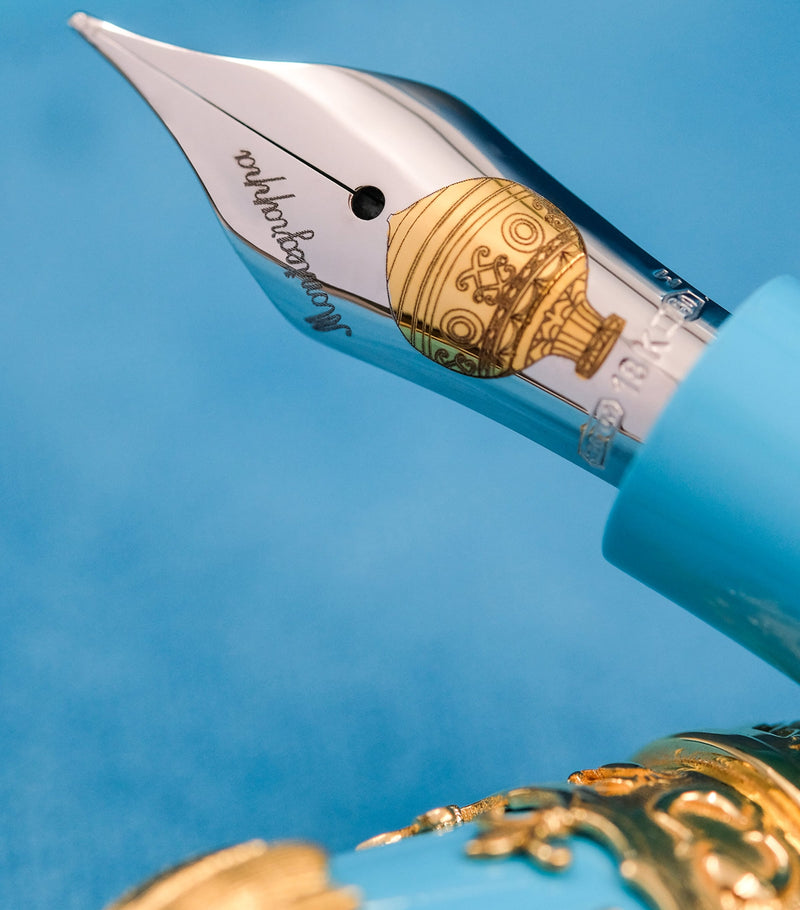 Montegrappa resin and yellow gold Montgolfier fountain pen, imported from the UK