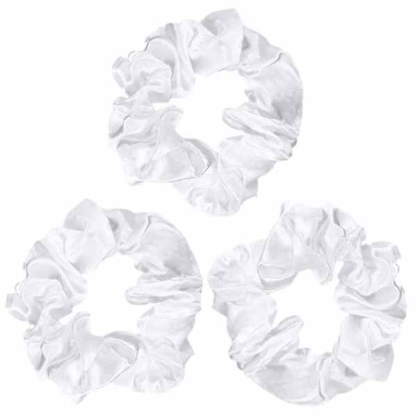 LUVYAH Cosmetics Satin Sleep Scrunchies - Set of 3 White GOODS Superdrug   