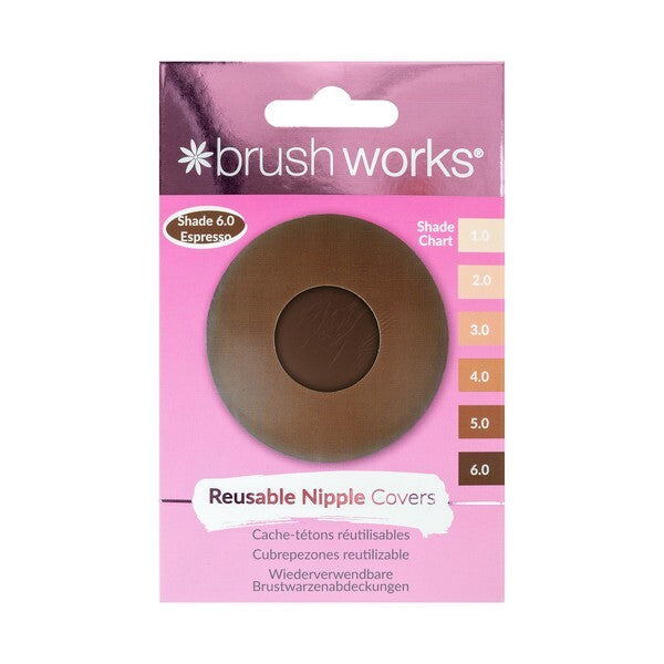 Brushworks Reusable Silicone Nipple Cover Shade 6.0 Espresso - British product