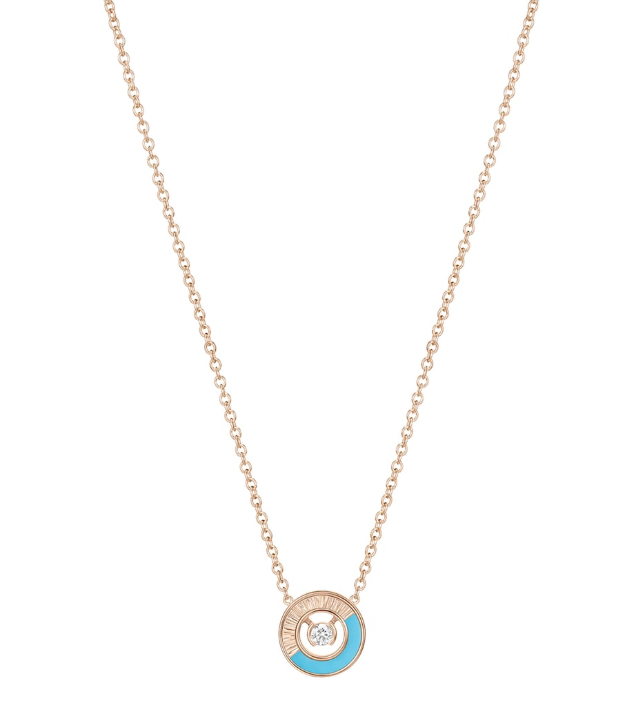 Piaget pendant necklace rose gold turquoise diamond, imported from the UK