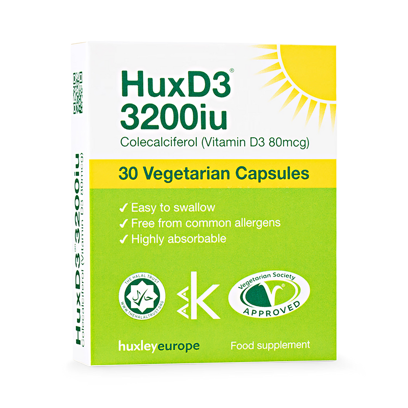 HuxD3 vitamin D3 3200iu 30 vegetarian capsules, imported from the UK