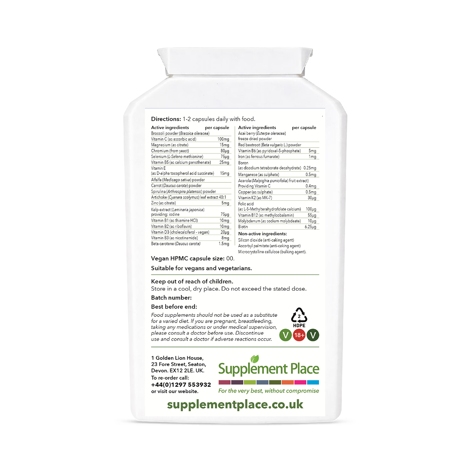 Supplement Place wholefood multivitamin capsules 120 - British product
