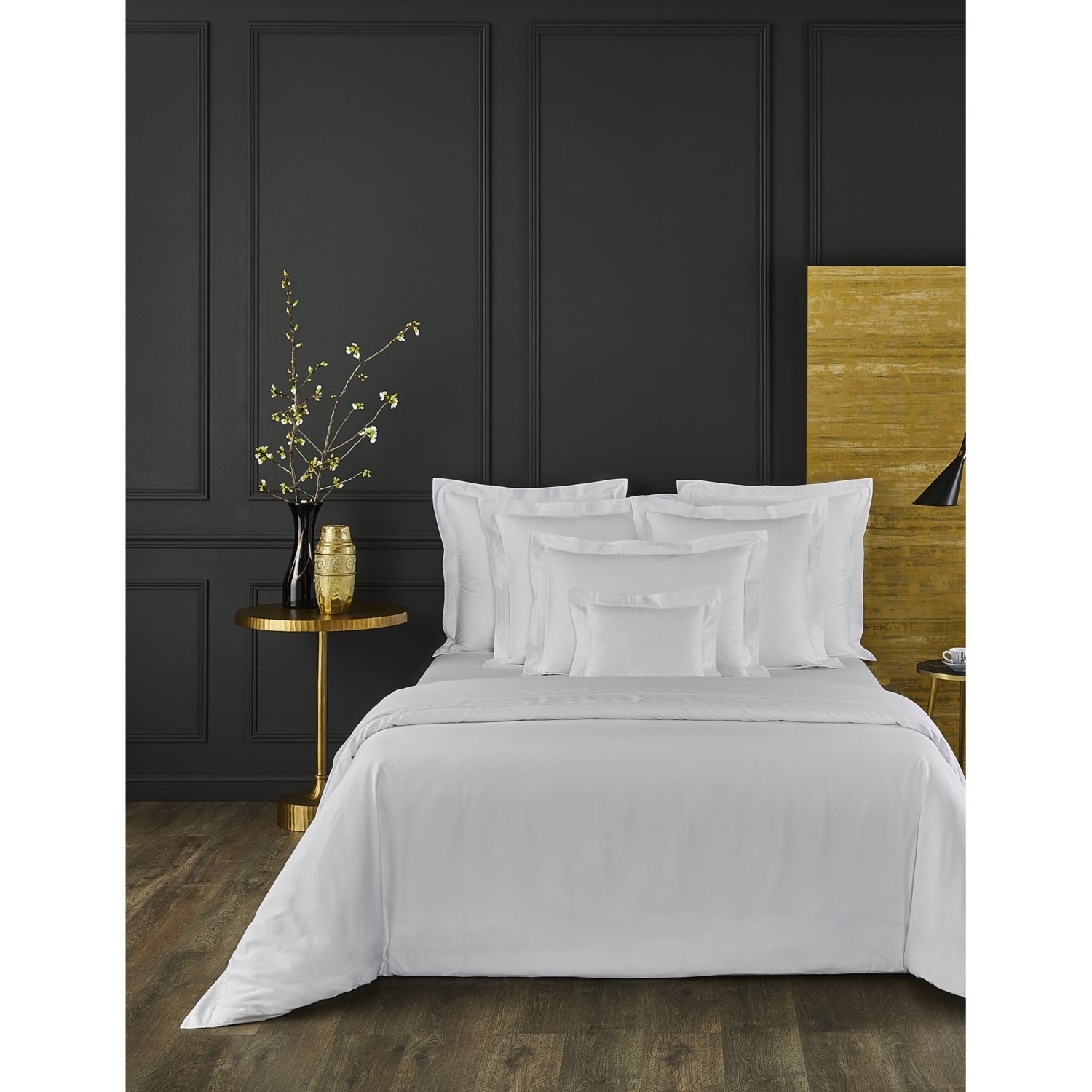 Yves Delorme Triomphe cotton sateen flat sheet, imported from the UK