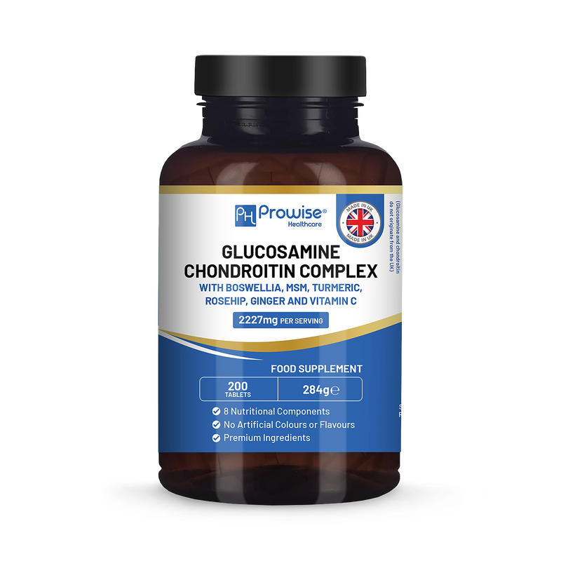 Prowise Healthcare glucosamine chondroitin complex 200 tablets, imported from the UK