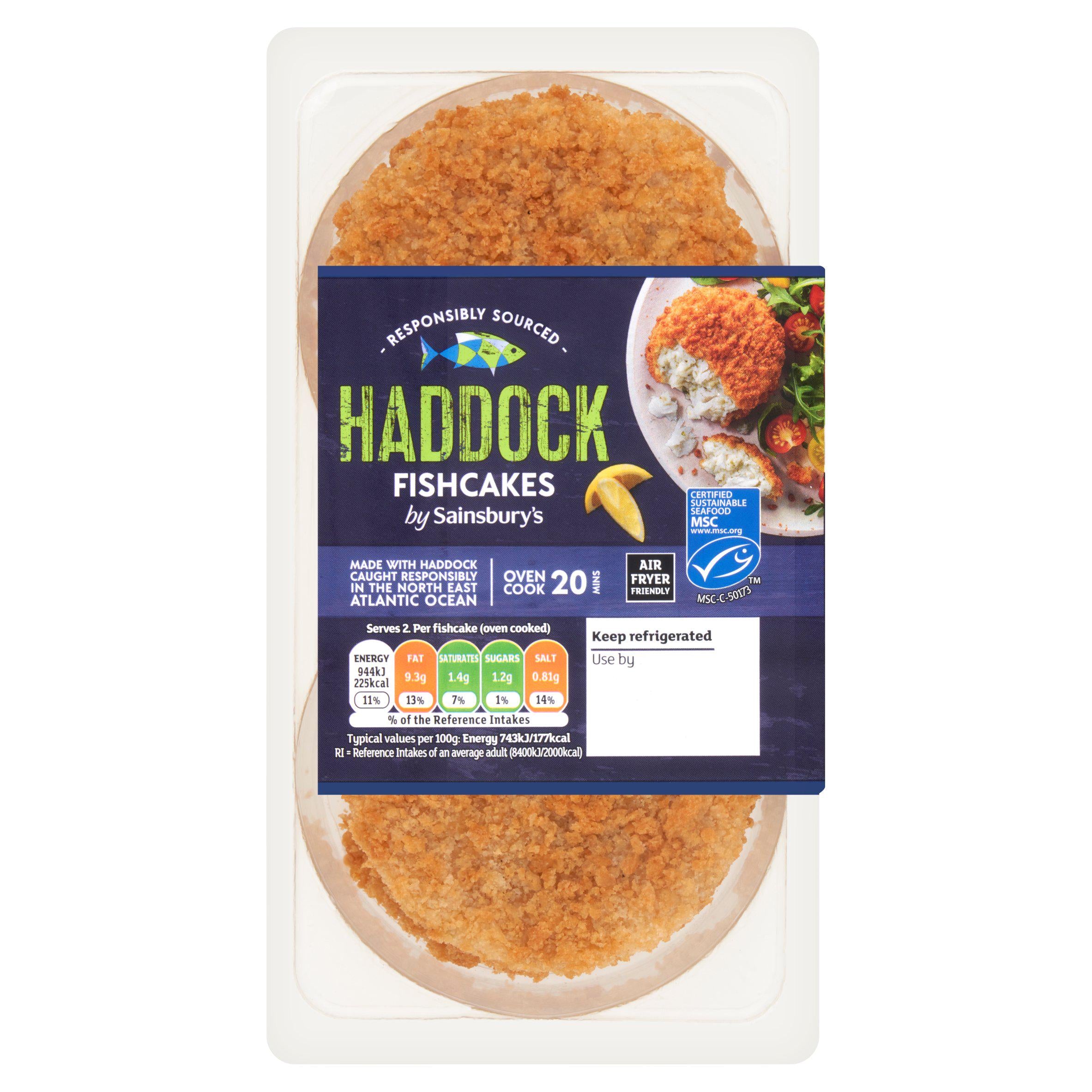 Sainsbury's MSC Haddock Fishcakes x2 270g GOODS Sainsburys   