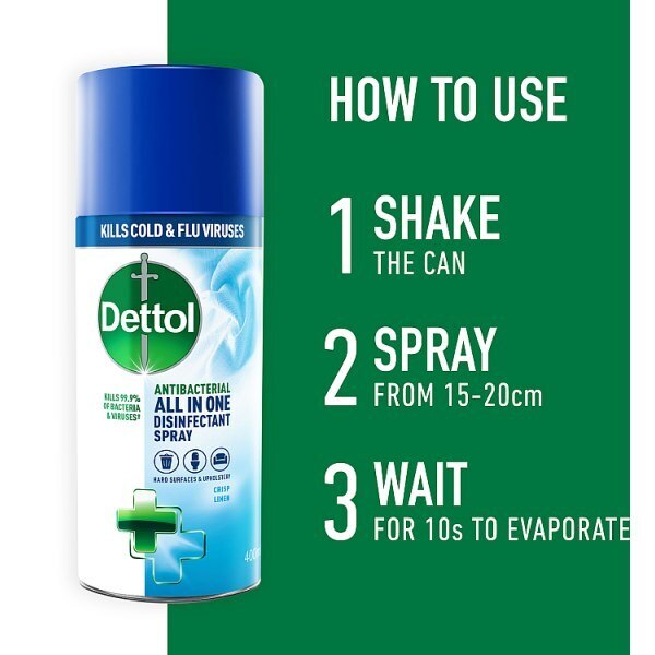 Dettol All-in-One Antibacterial Spray Crisp Linen 400ml GOODS Superdrug   