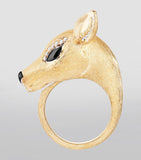Boucheron yellow gold diamond doe ring, imported from the UK