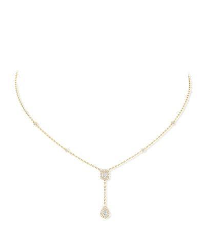 Harrods Messika My Twin Yellow Gold and Diamond Necklace (0.36ct)- Buy online at McGrocer