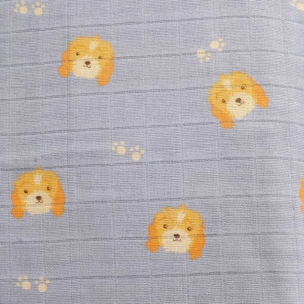 Ziggle Cotton Muslin Square Blue Cockapoo Print 80x80cm (British brand)