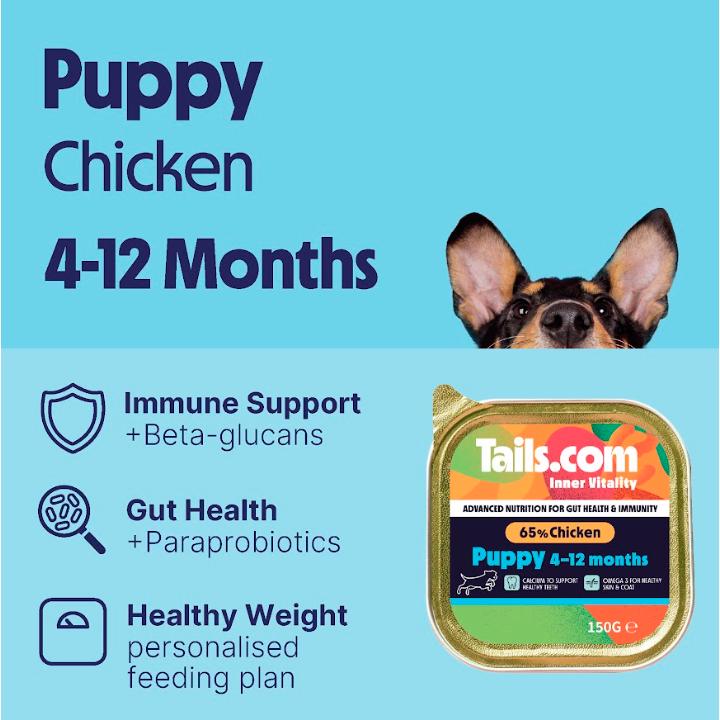 Tails.com puppy chicken wet food 150g - British product