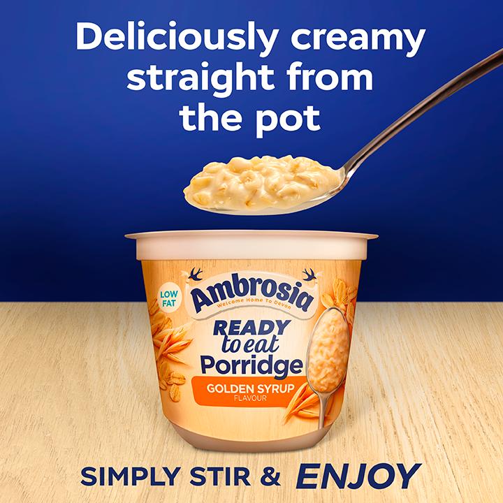 Ambrosia porridge pot golden syrup 210g, UK version