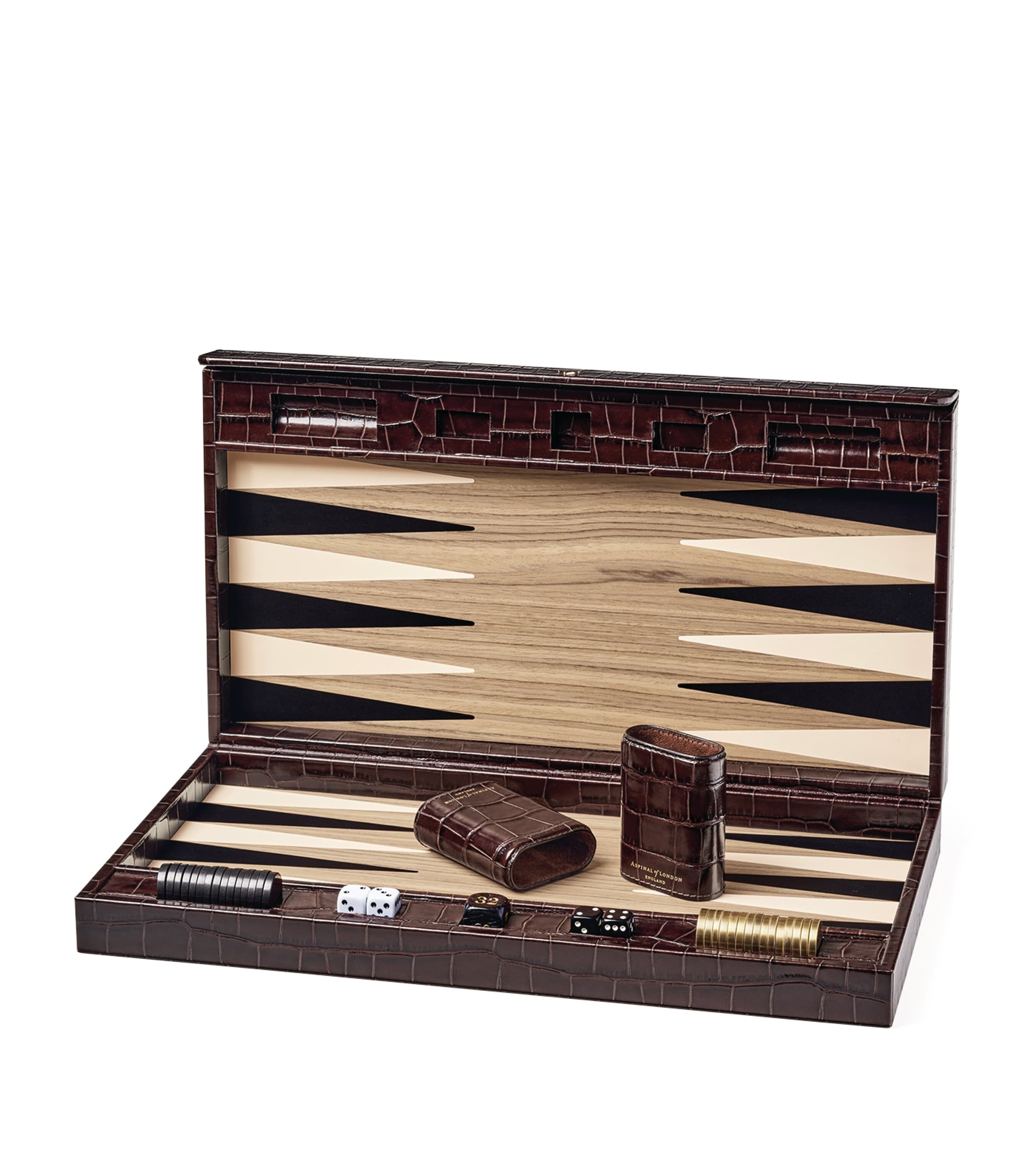 Aspinal of London leather backgammon set - British product