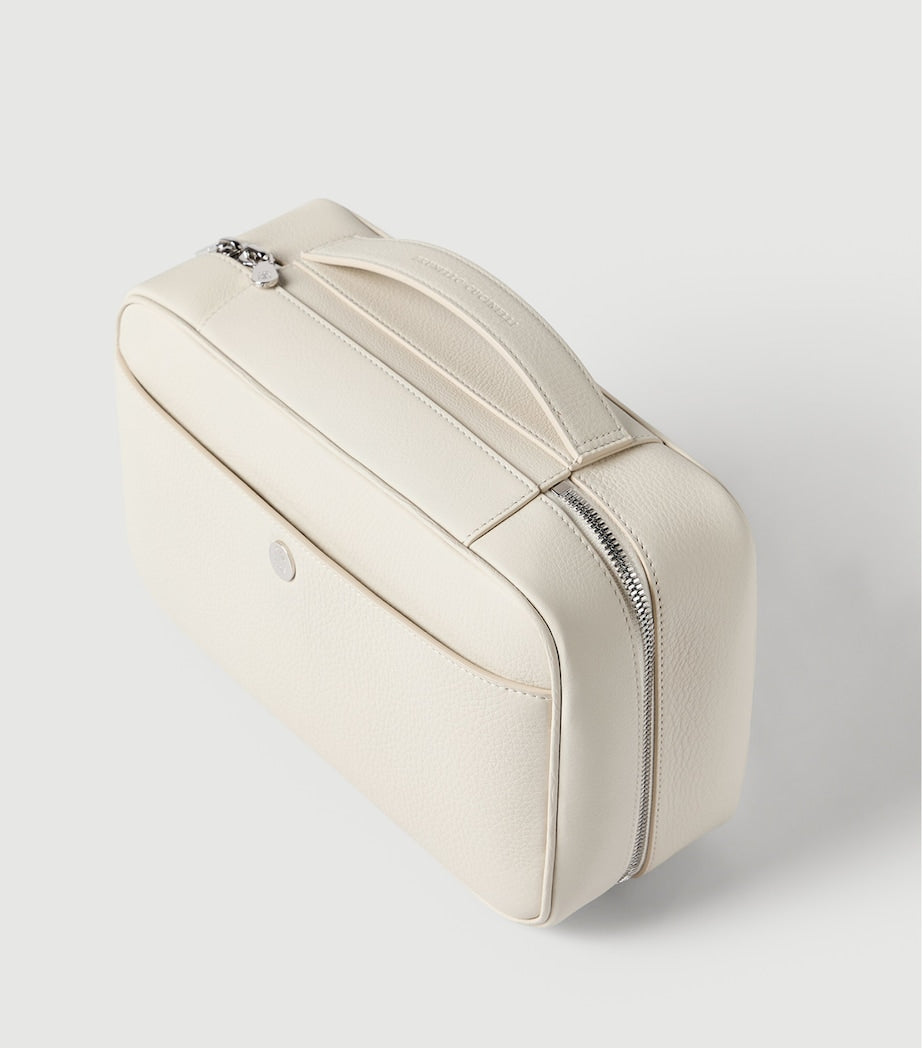 Brunello Cucinelli leather travel beauty case, imported from the UK