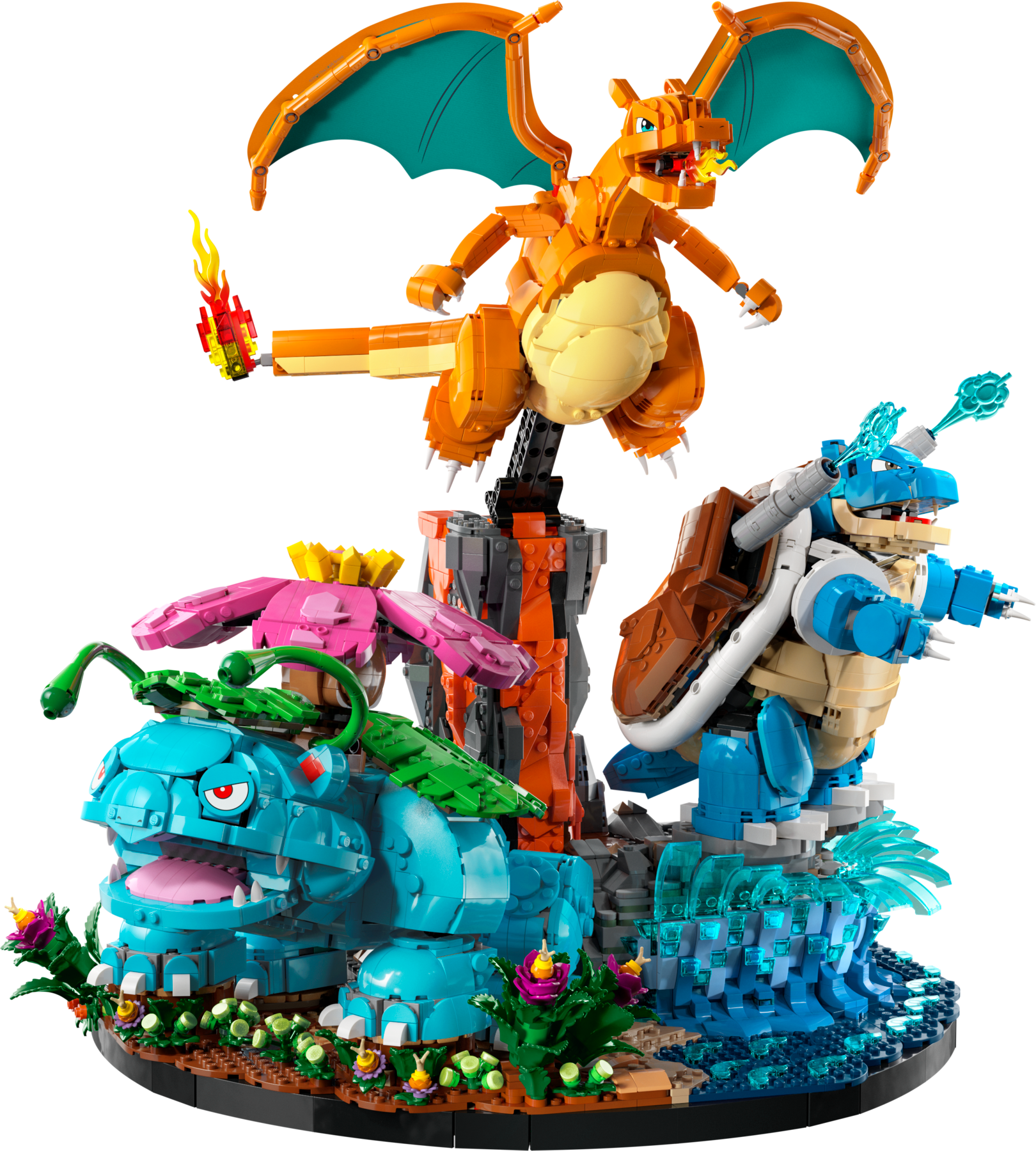 LEGO Pokémon Venusaur Charizard Blastoise building set, imported from the UK