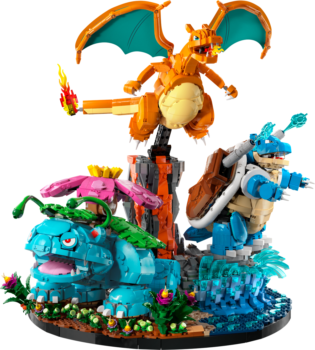 LEGO Pokémon Venusaur Charizard Blastoise building set, imported from the UK