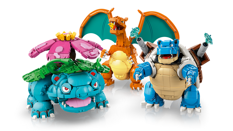 LEGO Pokémon Venusaur Charizard Blastoise building set, imported from the UK