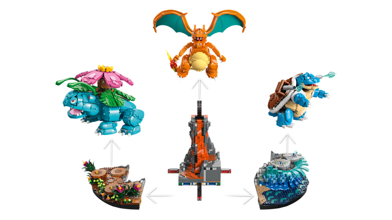 LEGO Pokémon Venusaur Charizard Blastoise building set, imported from the UK
