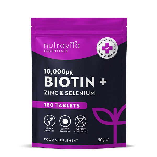 Nutravita Biotin 10000mcg with Zinc and Selenium 180 tablets (British brand)