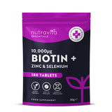 Nutravita Biotin 10000mcg with Zinc and Selenium 180 tablets (British brand)