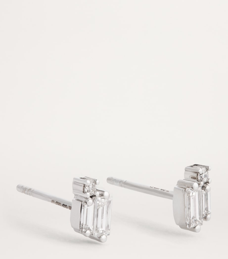 Suzanne Kalan white gold diamond bold burst stud earrings - British product