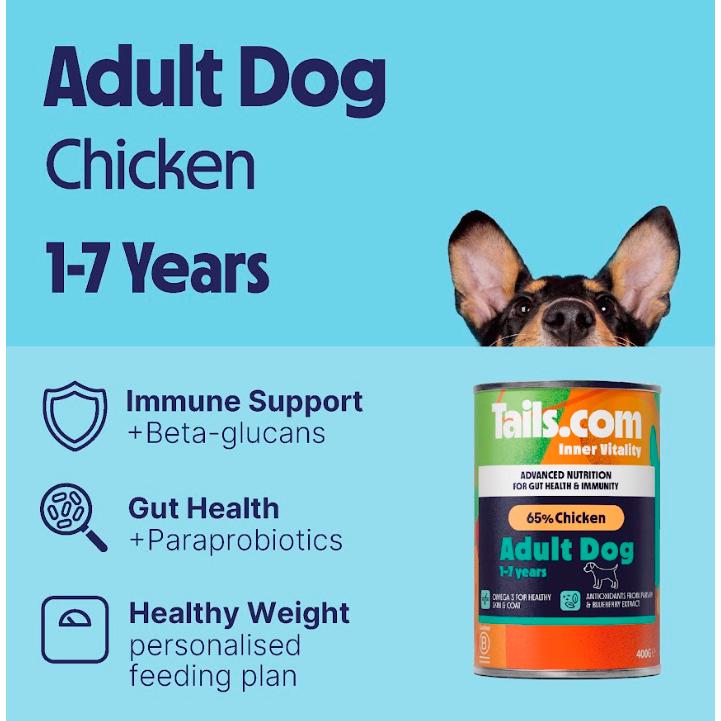 Tails.com Inner Vitality wet dog food 400g - British product