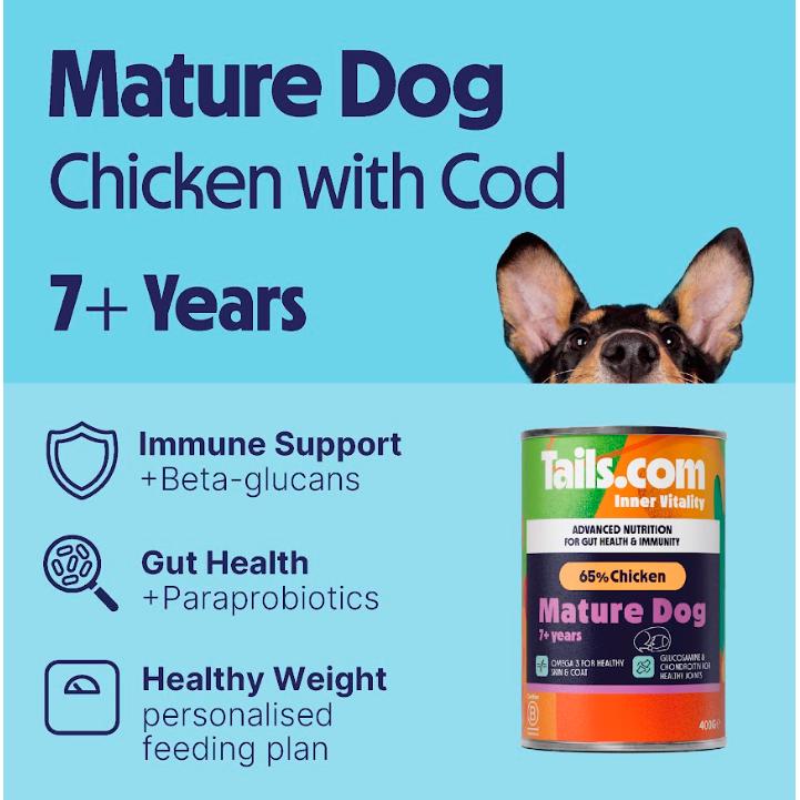 Tails.com Inner Vitality wet dog food 400g - British product