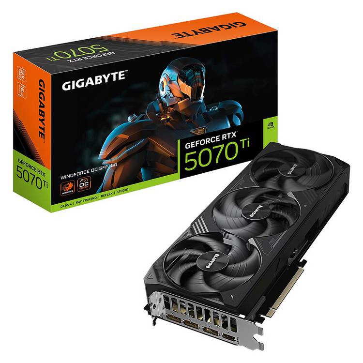 Gigabyte RTX 5070 Ti WINDFORCE OC 16GB graphics card (British brand)