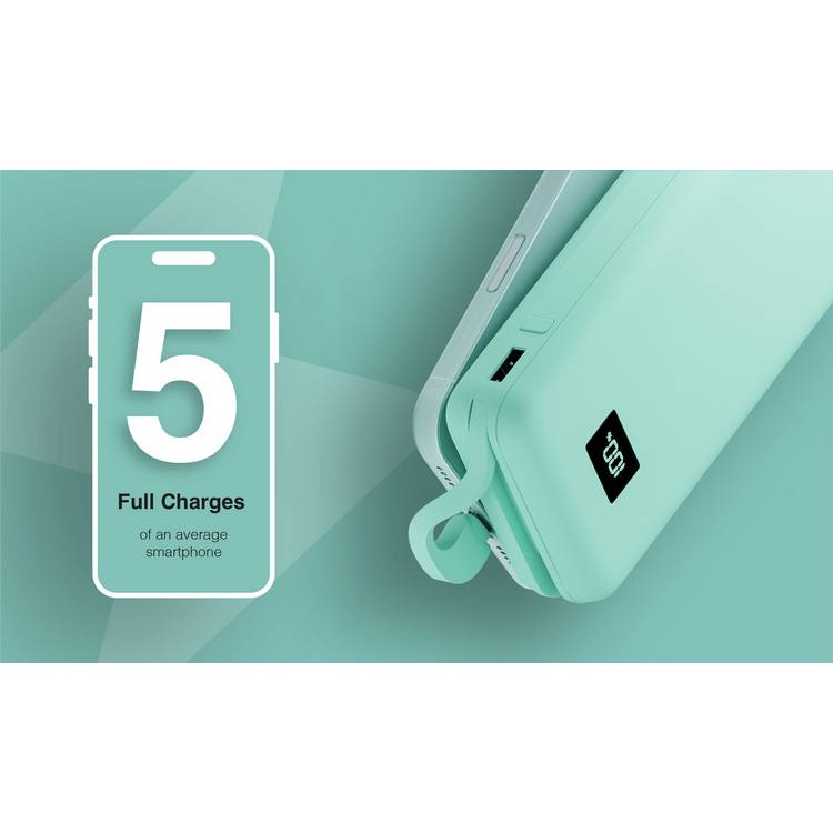 Juice 20000mAh power bank in teal, UK version